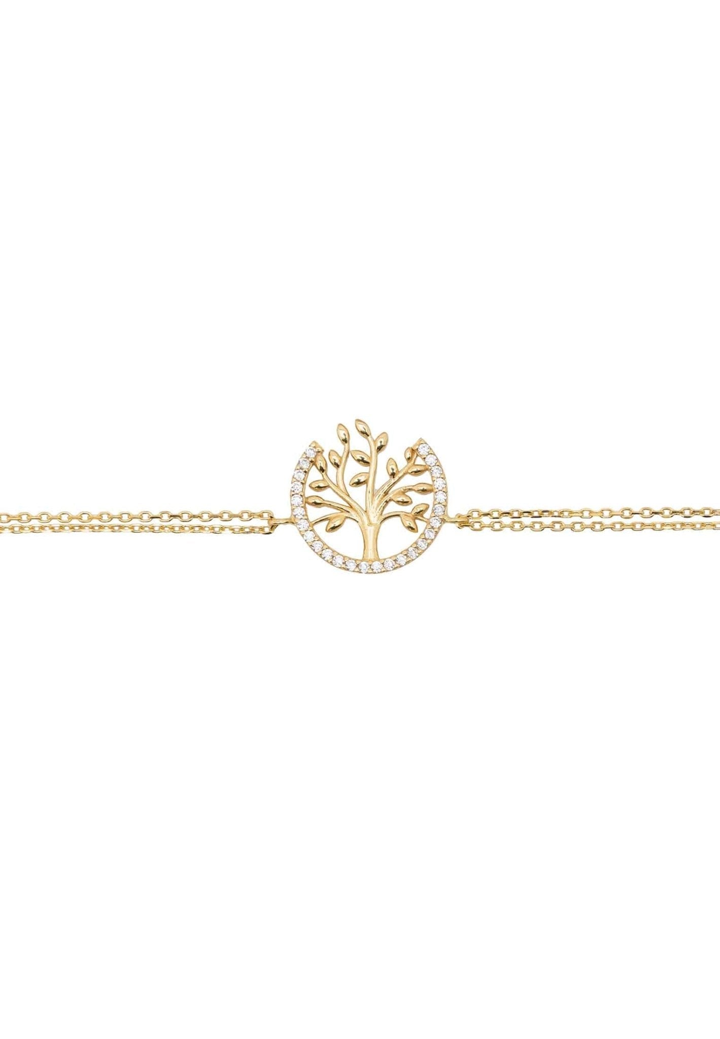 Tree of Life Open Circle Bracelet Gold